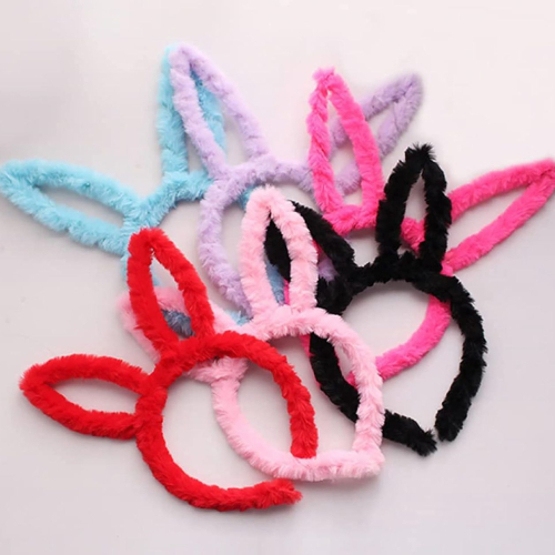 Cute Bunny Fur Headband Pink all colors