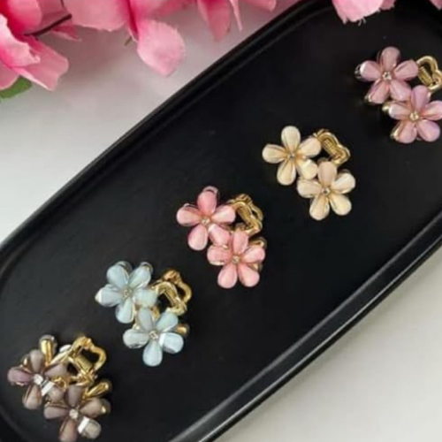 Floral Stone Claw Clips – 2