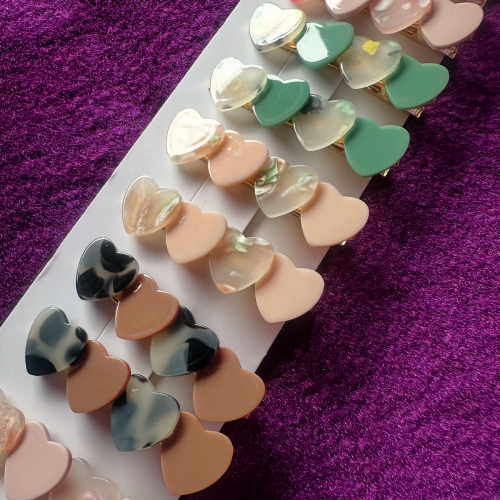 Pastel Heart Shaped Hair Clip