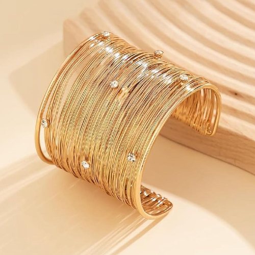 Rose Gold Kada stainless steel and stones cuff