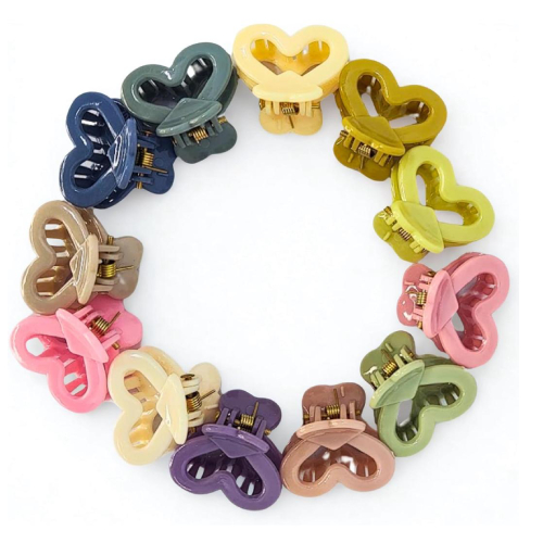 Tiny heart claw clips