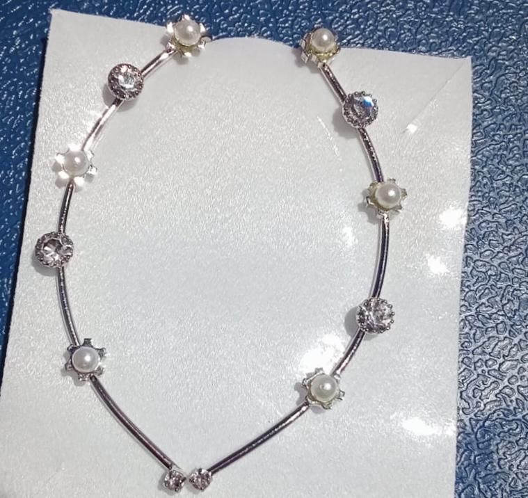 Silver stone ear cuff earrings